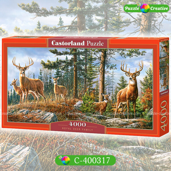 Пазлы Касторленд 4000 элементов C-400317 Королевская семья оленей в лесу купить Украина