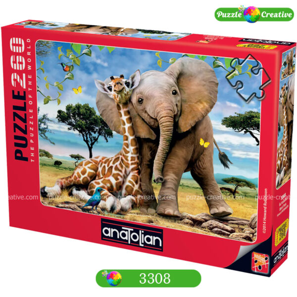Пазлы Anatolian 260 элементов купить Best Pals артикул 3308 жираф слон