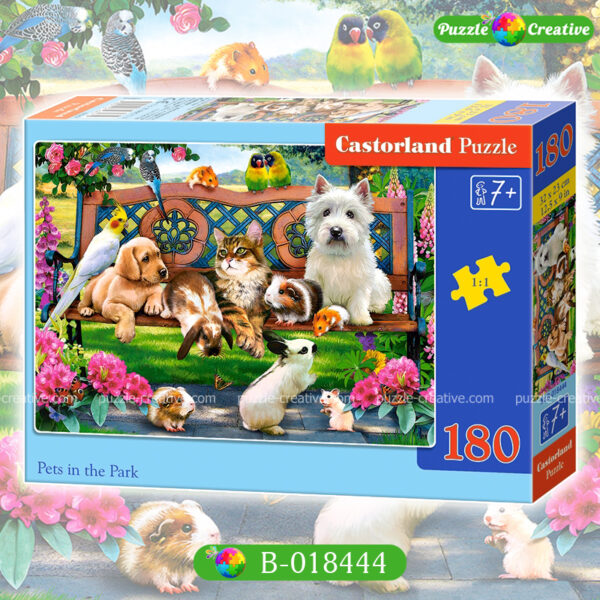 Пазлы Castorland 180 элементов купить Домашние животные в парке B-018444