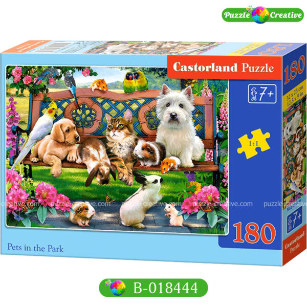 Пазлы для детей купить Castorland Pets in the Park B-018444 180 деталей