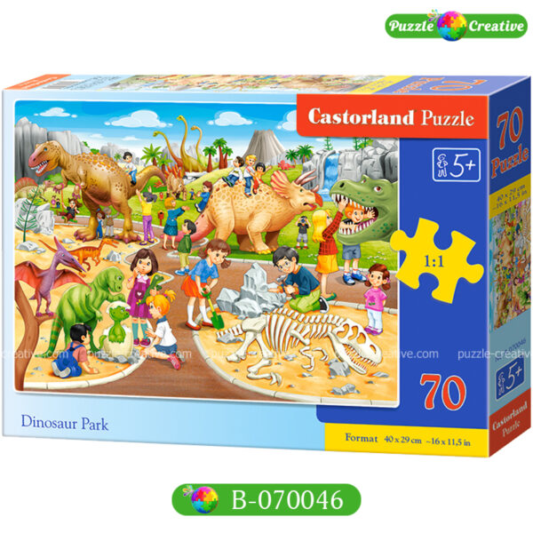 Пазлы для детей купить 70 деталей Castorland Парк динозавров B-070046