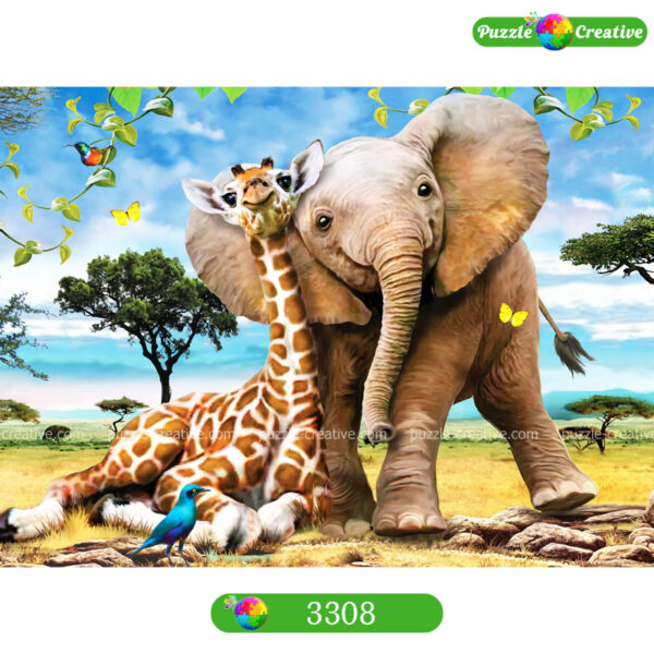 Пазлы купить Anatolian 260 деталей Лучшие друзья жираф слон Африка 3308