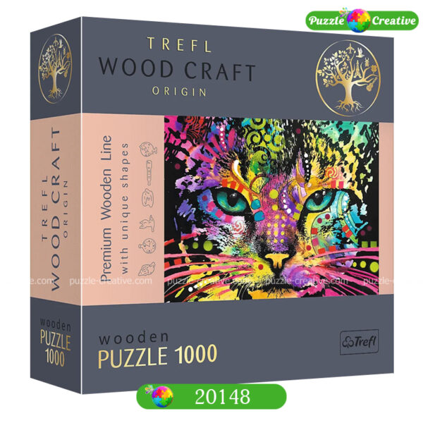 Пазлы 1000 элементов Trefl Wood Craft Origin, Colorful cat 20148 купить