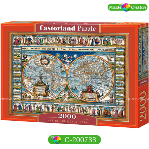 Пазлы 2000 Castorland Map of the world, 1639 купить C-200733