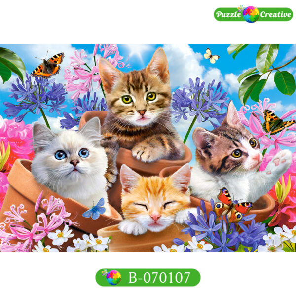 Пазлы Касторленд с котами и цветами 70 элементов B-070107