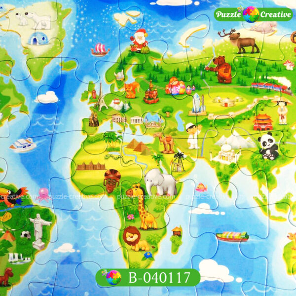 Карта мира для детей, собранный пазл на 40 Макси элементов, большой пазл, Касторленд