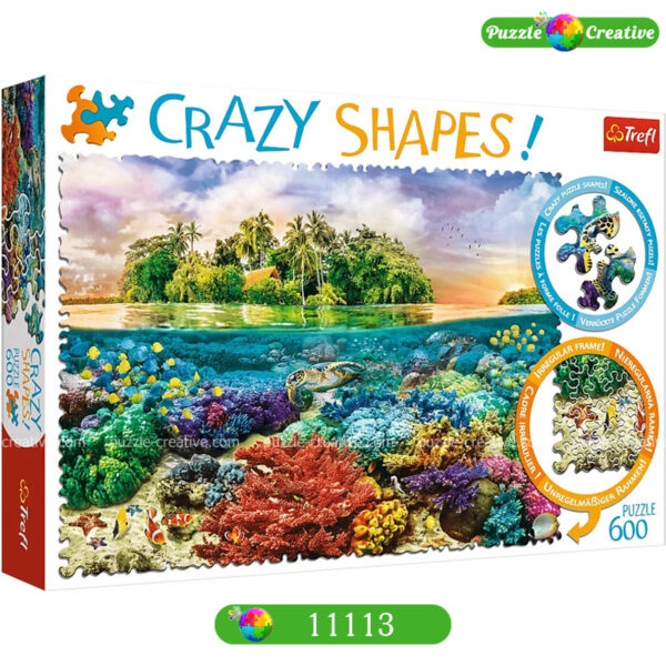 Пазлы Trefl 600 деталей Crazy shapes Tropical island артикул 11113 купить