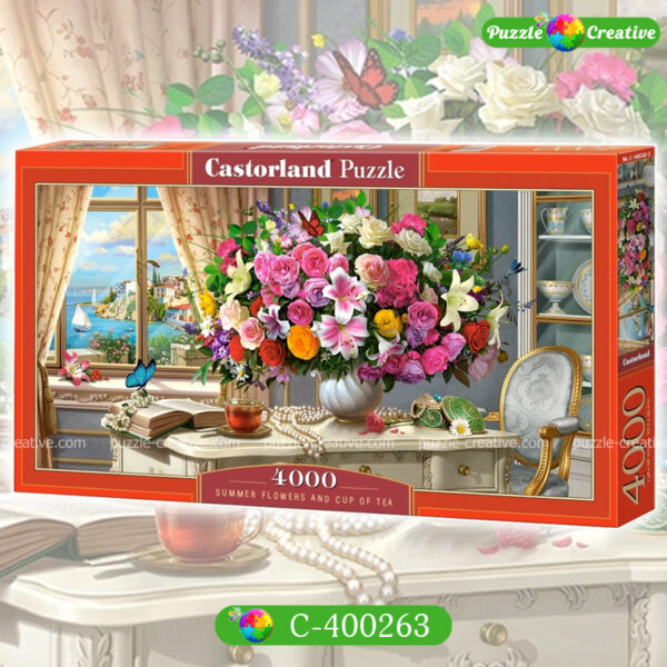 азлы Castorland 4000 элементов, Летние цветы и чашка чая, артикул C-400263