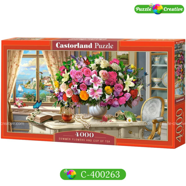 Пазлы для взрослых 4000 деталей, Castorland Summer Flowers and Cup of Tea C-400263