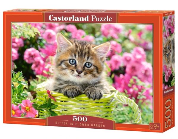 B-52974 Castorland Puzzle, Kitten in Flower Garden