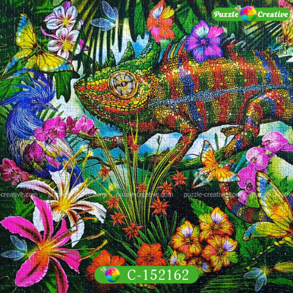 собранные пазлы castorland C-152162 разноцветный хамелеон
